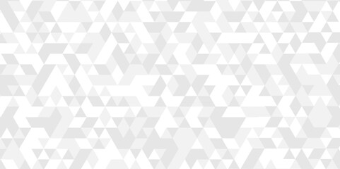 Vector geometric seamless technology gray and white triangle element light background. Abstract digital grid light pattern white Polygon Mosaic triangle Background, business and corporate background.