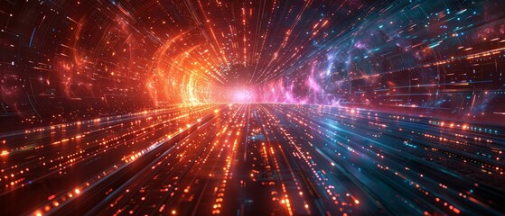 Fototapeta premium Advanced algorithms and quantum computing digital background, computational science, research and development, high-performance computing