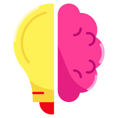  idea brain style on flat icon. vector illustration