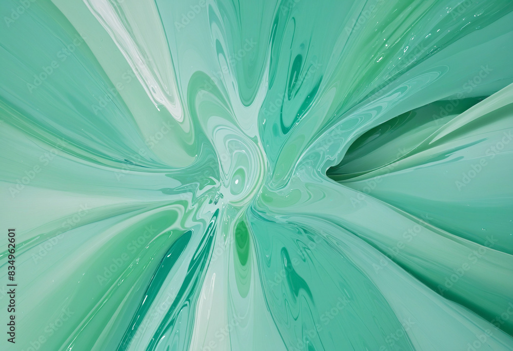 Aufkleber an ai-generated abstract three-dimensional vector design featuring a tranquil blend of mint green an