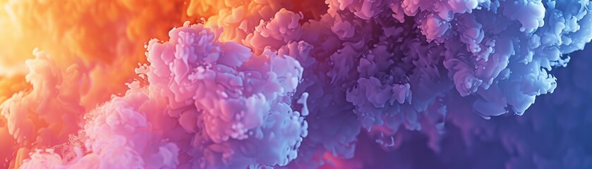 Vibrant cloud formation with gradient colors from orange to purple, creating a stunning abstract sky background.