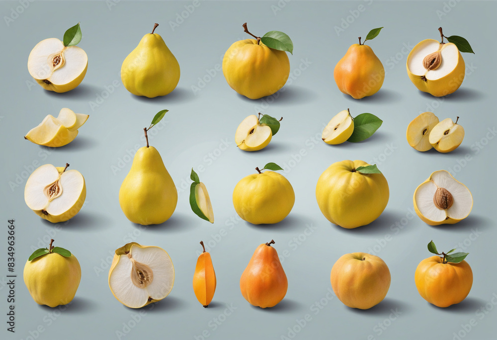 Poster a generative ai design featuring a collection of isolated fruits with a clipped white background, pe