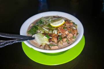 Indonesian food. Pangsip noodles are similar to Chicken Noodles with the addition of vegetables