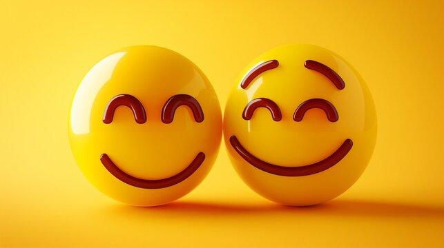 Emojii face happy lover. Emotion Realistic 3d Render. Icon Smile Emoji. Vector yellow glossy emoticons.