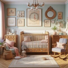 Vintage-themed Baby Nursery Room: Enchanting Classic Design