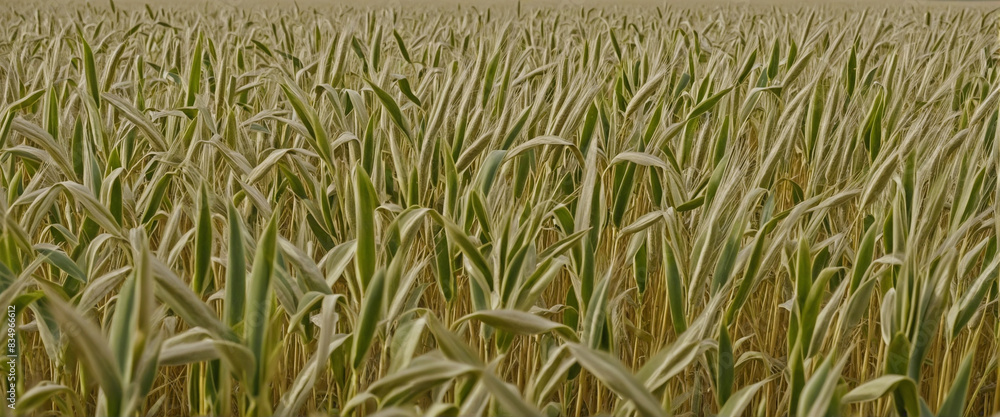 Poster ai-generated border frame of a golden wheat field on a transparent background