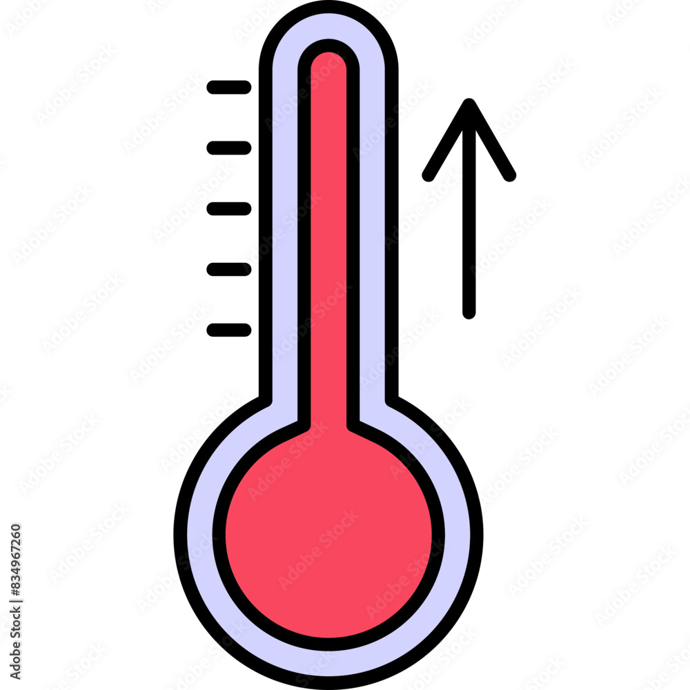 Sticker rising temperature icon