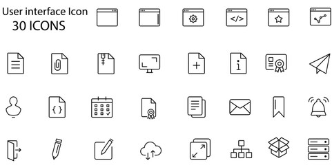 UX UI icon designs - Gray color flat and fill icon set
