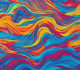Obraz premium Abstract colorful background. Backdrop with waves. Digital art. Pattern design. Beautiful illustration. Decoration wallpaper. 