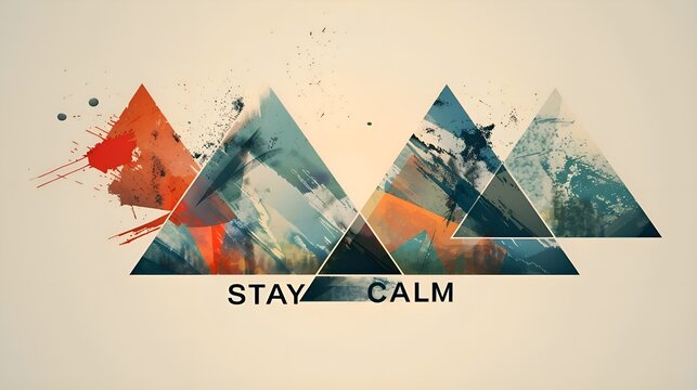 Fototapeta banner, desktop, heart on a light white background with inscriptions, care, stay calm, everything is fine