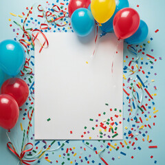 Colorful and festive card with blank space for your text to celebrate birthdays, parties, and special events