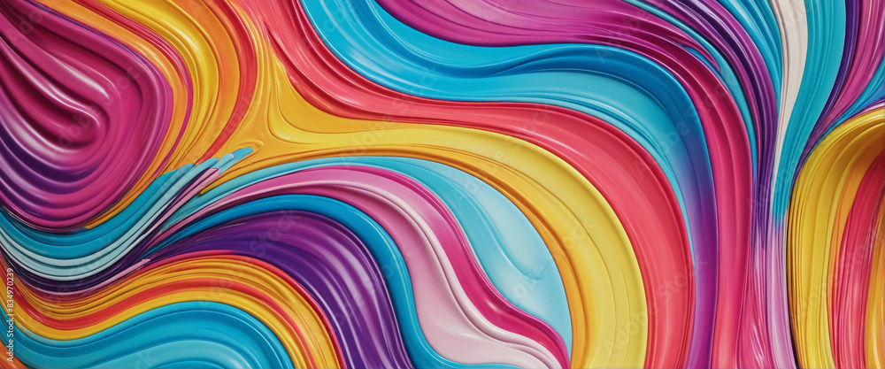Aufkleber colorful abstract generative art background with wave and swirl elements