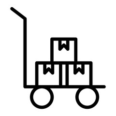 Trolley Vector Line Icon design