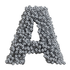Alphabet made of soccer balls, letter A