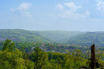View of the city of Iserlohn, NRW, Germany from the hill