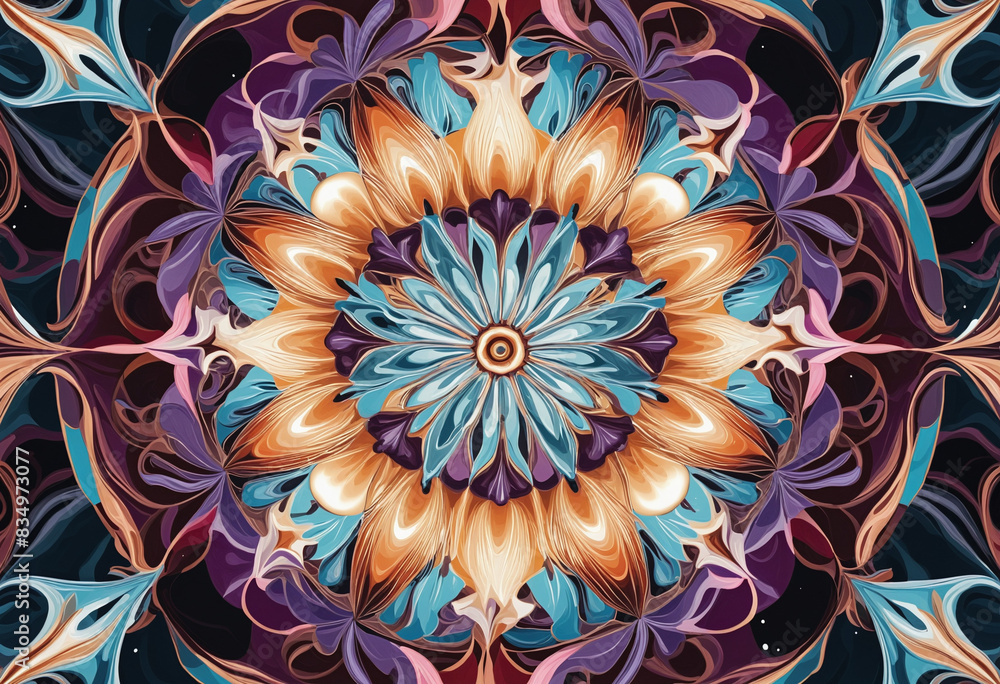 Aufkleber abstract three-dimensional vector render of colorful watercolor painting with generative ai, isolate