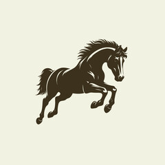 silhouette stencil of horse running jump