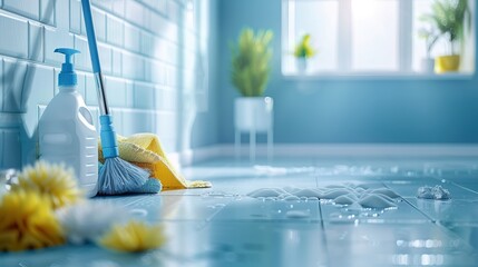 cleaning company advertisment background with copy space