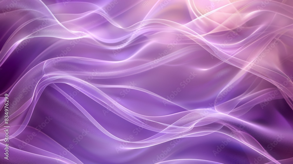 Poster Abstract purple background with a smooth gradient, soft lines and curves, simple and elegant style, high resolution. Generative AI.