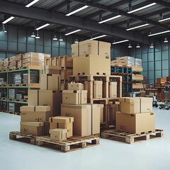 Set of wooden pallet for warehouse - 1