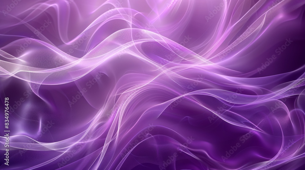 Poster Abstract purple background with a smooth gradient, soft lines and curves, simple and elegant style, high resolution. Generative AI.