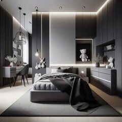 Monochrome Minimalist Baby Nursery Room: Elegant Simplicity