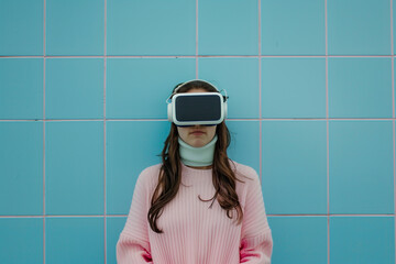 Technology immersing into life creative illustration