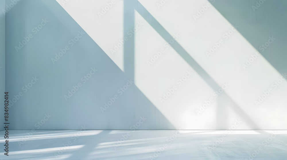 Poster light minimalist geometric background image in gray and light blue tones with light and shadow from 