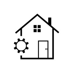 house with gear icon
