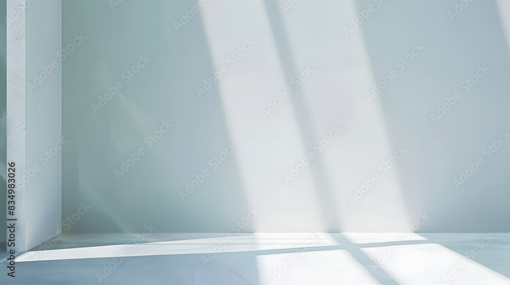 Poster light minimalist geometric background image in gray and light blue tones with light and shadow from 