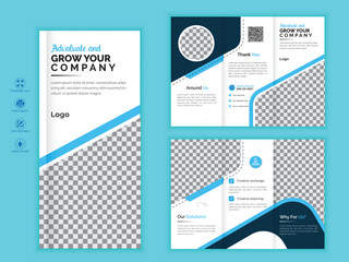  Corporate business trifold brochure template, design with minimalist layout and modern concept use for business,with yellow and blue,orang colorful.