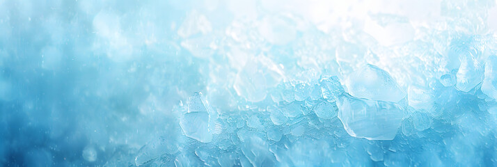 Obraz premium Beautiful original background image in a wide format in light blue tones of the surface with the texture of ice or stone.