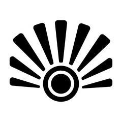 Well-designed solid icon of solar beam