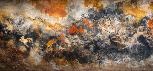 Lascaux Cave Mural - Abstract Stone Wall Art