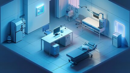 Isometric Quarantine Room Concept
