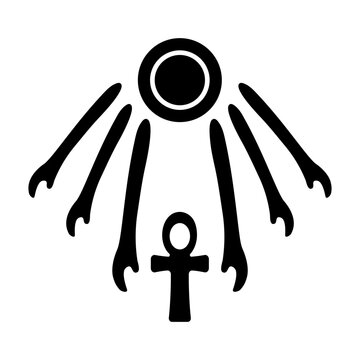 Trendy solid icon of god aten