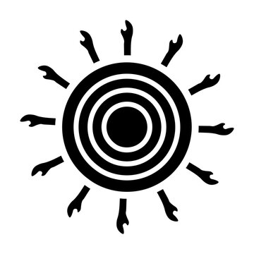 Modern solid icon of egyptian aten 