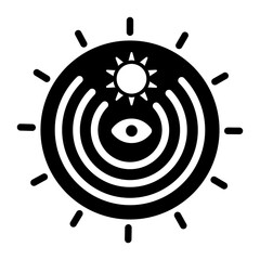 Check out solid icon of a mystic sun 