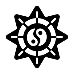 Obraz premium Editable solid style icon of sun harmony 