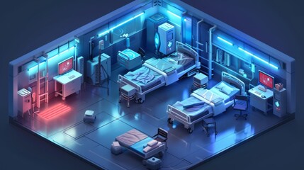 Isometric Quarantine Room Concept