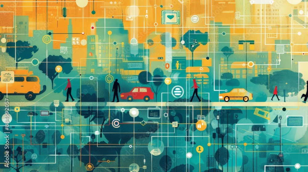 Poster create a visual representation of the digital divide and its impact on people's access to informatio