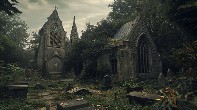 Ancient ruins in a post-apocalyptic world.