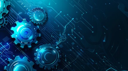 A blue and white image of gears and other mechanical parts