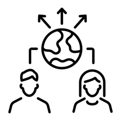 Well-designed line icon of outsourcing