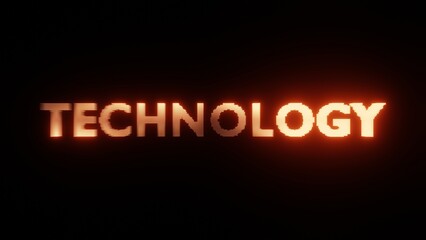 Abstract Glowing Text TECHNOLOGY: Fiery Digital Typography