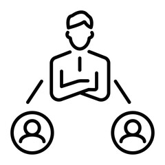 An outline icon of delegation management 