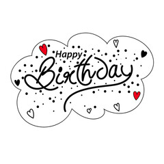 Vector illustration of hand written Happy Birthday calligraphy on transparent background
