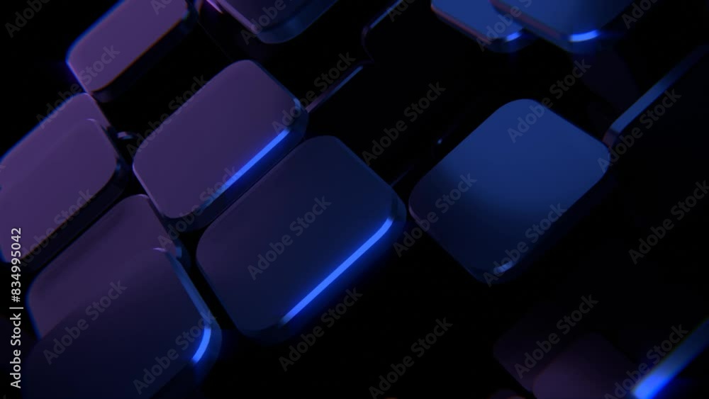 Poster conception dark background design, cube square abstract geometric blocks, 3d render