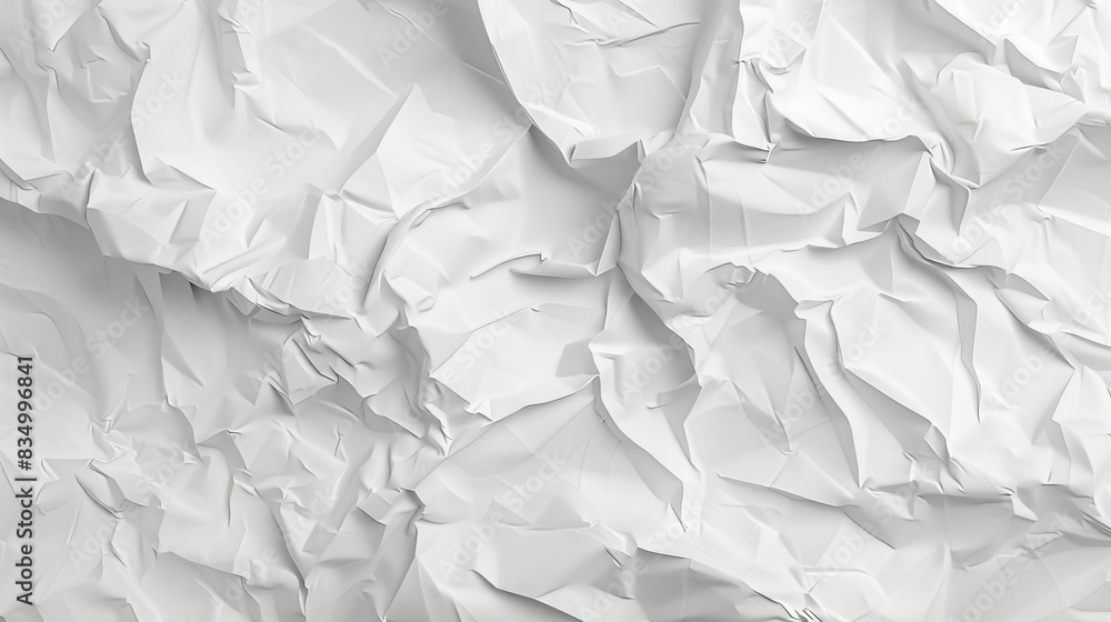 Poster crumpled white paper texture overlay on blank background translucent abstract shape digital illustra