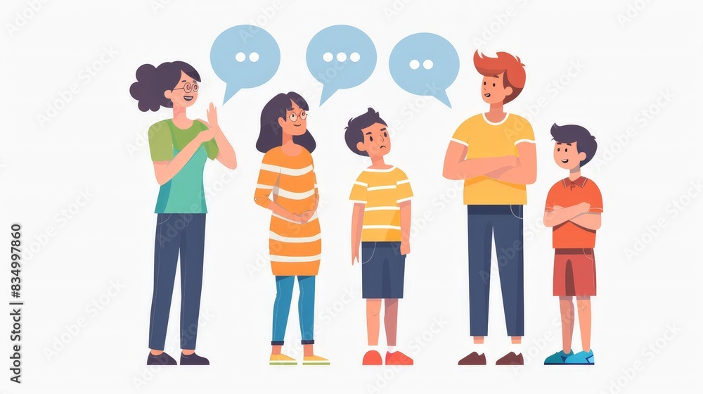 Poster design a visual guide to effective communication within families, emphasizing active listening, open